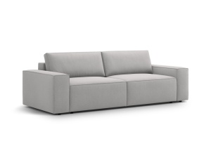 Canapea extensibila gri deschis din textil pentru 3 persoane Jodie Structured Micadoni