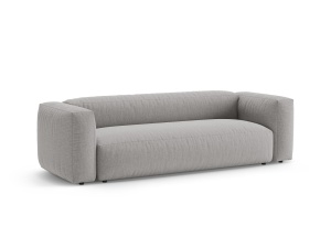 Canapea extensibila gri deschis din textil pentru 3 persoane Martina Micadoni