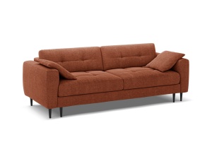 Canapea extensibila rosu coral din textil pentru 3 persoane Bemy Sorella Micadoni