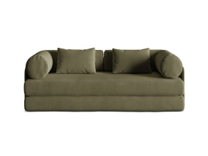 Canapea extensibila verde din catifea pentru 3 persoane Dreamy Salvador Micadoni