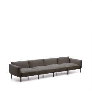 Canapea exterior gri din textil pentru 4 persoane Sorells Kave Home