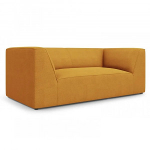 Canapea galbena din textil pentru 2 persoane Ruby Micadoni