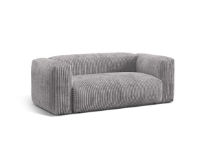 Canapea gri deschis din textil pentru 2 persoane Martina Corduroy Micadoni