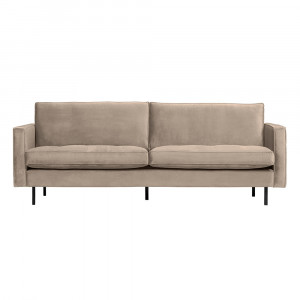 Canapea kaki din catifea pentru 2,5 persoane Rodeo Woood