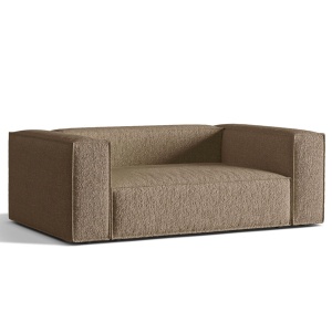 Canapea maro cappuccino din textil pentru 2 persoane Nuria Boucle Micadoni