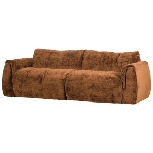 Canapea maro din textil pentru 2 persoane Baggy 3D Chenille Woood