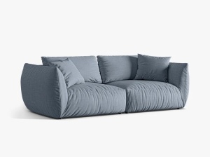 Canapea modulara albastra din textil pentru 3 persoane Chris Micadoni