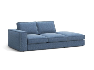 Canapea modulara albastru inchis din textil pentru 3 persoane Pola Right Micadoni