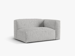 Canapea modulara argintie din textil pentru 1 persoana Martina L Boucle Right Micadoni