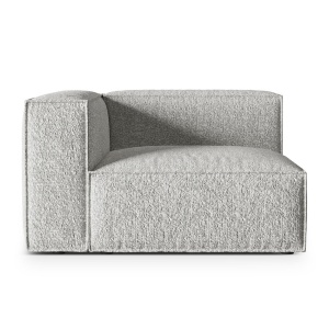 Canapea modulara argintie din textil pentru 1 persoana Nuria Left Monpea Micadoni