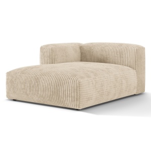 Canapea modulara bej deschis din textil pentru 1 persoana Martina T Corduroy Left Micadoni