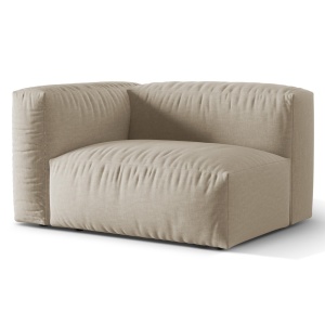 Canapea modulara bej deschis din textil pentru 1 persoana Martina Boston Left Micadoni