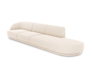 Canapea modulara bej deschis din textil pentru 4 persoane Miley Chenille 323 Right Micadoni
