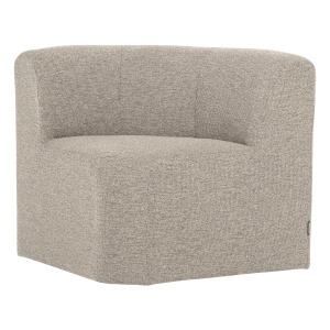 Canapea modulara bej din textil 80 cm Mojo Boucle Corner Woood