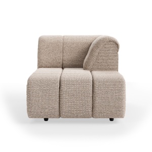 Canapea modulara bej din textil 98 cm Wave Right Divan HKliving