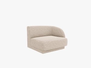 Canapea modulara bej din textil pentru 1 persoana Miley Eden Chenille Right Micadoni