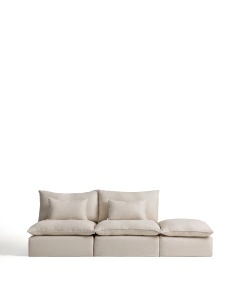 Canapea modulara bej din textil pentru 3 persoane Anarela 310 Left Kave Home