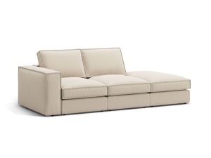 Canapea modulara bej din textil pentru 3 persoane Pola Right Micadoni