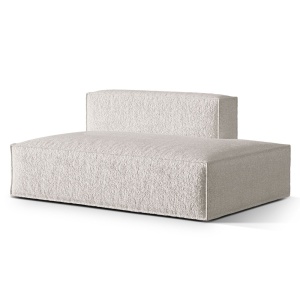 Canapea modulara bej/gri din textil pentru 3 persoane Nuria Right Boucle Micadoni