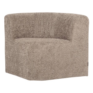 Canapea modulara bej inchis din textil 80 cm Mojo Woolly Corner Woood
