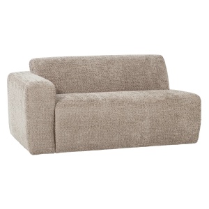 Canapea modulara bej inchis din textil pentru 1.5 persoane Mojo Wooly Left Woood