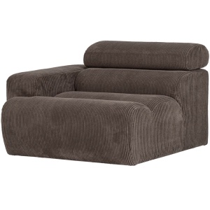 Canapea modulara bej nisipiu din textil 113 cm Novi Rib Left Woood