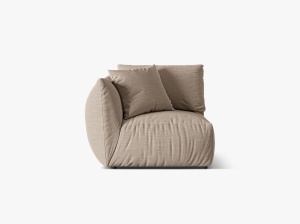 Canapea modulara bej nisipiu din textil pentru 1 persoana Chris Left Micadoni