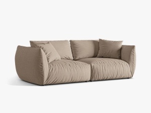 Canapea modulara bej nisipiu din textil pentru 4 persoane Chris Micadoni