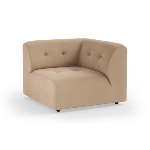 Canapea modulara crem din catifea 94 cm Vint Right HKliving