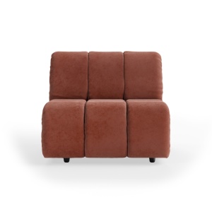 Canapea modulara crem magnolie din catifea 98 cm Wave Middle HKliving