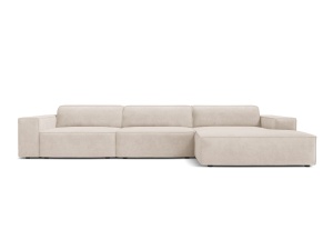 Canapea modulara cu colt alba din textil pentru 4 persoane Jodie Liberty Right Micadoni