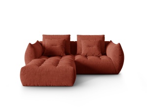 Canapea modulara cu colt maro din textil pentru 3 persoane Bloom Wind Left Micadoni