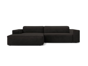 Canapea modulara cu colt neagra din textil pentru 3 persoane Jodie Liberty Left Micadoni