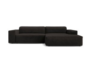 Canapea modulara cu colt neagra din textil pentru 3 persoane Jodie Liberty Right Micadoni