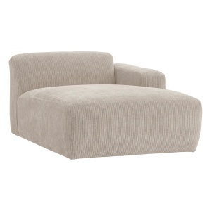 Canapea modulara ecru din textil 112 cm Mojo Rib Longue Woood