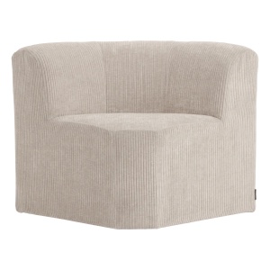 Canapea modulara ecru din textil 80 cm Mojo Rib Corner Woood
