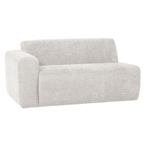 Canapea modulara ecru din textil pentru 1.5 persoane Mojo Wooly Left Woood