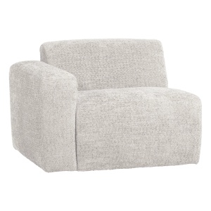 Canapea modulara ecru din textil pentru 1 persoana Mojo 105 Wooly Left Woood
