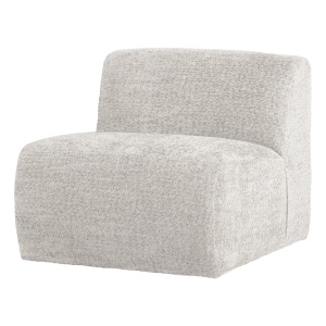 Canapea modulara ecru din textil pentru 1 persoana Mojo Wooly Middle Woood
