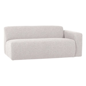 Canapea modulara ecru din textil pentru 2 persoane Mojo Boucle Right Woood