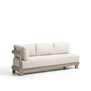 Canapea modulara exterior ecru din textil pentru 3 persoane Nerano Left Kave Home