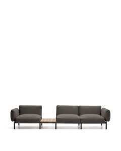 Canapea modulara exterior gri din textil pentru 3 persoane Sorells Kave Home