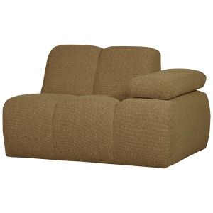 Canapea modulara galben/maro din textil pentru 1 persoana Mojo Boucle Right Woood
