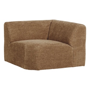 Canapea modulara galben miere din textil 105 cm Mojo Woolly Corner Woood