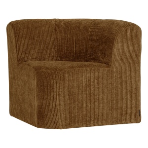 Canapea modulara galben miere din textil 80 cm Mojo Rib Corner Woood
