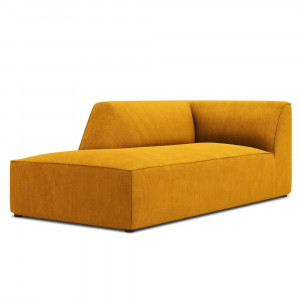 Canapea modulara galbena din textil pentru 2 persoane Ruby Corduroy Left Micadoni