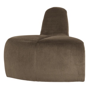Canapea modulara grej din catifea 73 cm Mojo Corner Woood