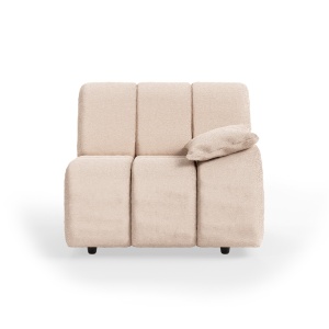 Canapea modulara grej din textil 98 cm Wave Boucle Right Low Arm HKliving