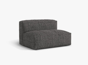 Canapea modulara gri antracit din textil pentru 1 persoana Martina L Boucle Middle Micadoni