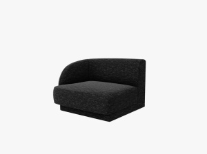 Canapea modulara gri antracit din textil pentru 1 persoana Miley Eden Chenille Left Micadoni
